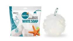 Kúpeľná rukavica s bielym mydlom Balmy