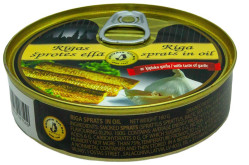 Údené šproty s cesnakom 160g Brivais Vilnis