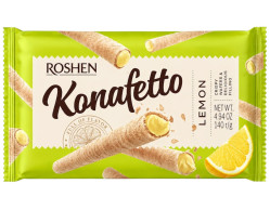 Oplatkové trubičky plnené krémom s citrónovou príchuťou 140g Konaffeto