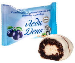 LADY DEŇ ŠVESTKA v bielej glazúre cca 200g