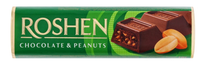 detail Čokoláda s arašídovou náplní Roshen 38g