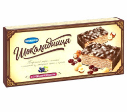 Oblátková torta Šokoladnica s orechmi a hrozienkami 250 g Kolomenskij