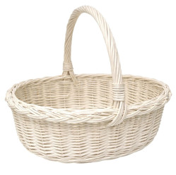 Velikonoční proutěný košík bílý L