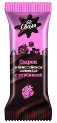 Sladký tvaroh v čokoládě s jahodami 40g Svalja