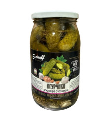 Chrumkavé uhorky s cesnakom 840 g (čistá hmotnosť: 450 g) Ecohoff
