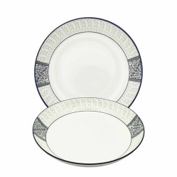 Porcelánový talíř „Černý vzor“ 25,3×4,5 cm 1400 ml