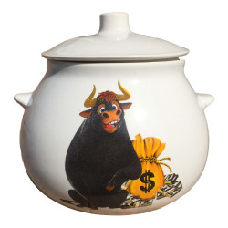 Keramický hrnec Býk a peníze 650ml