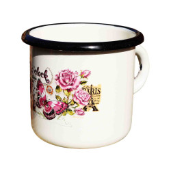 Smaltovaný hrnček Pink o'clock 0,4L