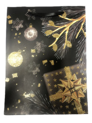 Darčeková taška Vanočná zlatá 18*24*8 cm