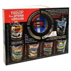 Sada 6 panákov s popolníkom 