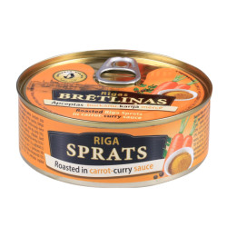 Šproty v mrkvovej omáčce s chutí kari 240G Brivais Vilnis