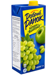 Jablkovo-hroznový nektár s dužinou 1L Dobré ráno