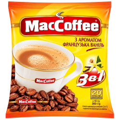 Instantný kávový nápoj 3v1 s príchuťou francúzskej vanilky 360g (20 vrecúšok po 18g) MacCoffee