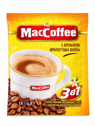 Instantný kávový nápoj 3v1 s príchuťou francúzskej vanilky 18g MacCoffee