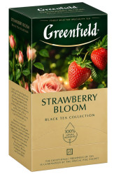 Čierny čaj Strawberry Bloom 25×1,5g Greenfield
