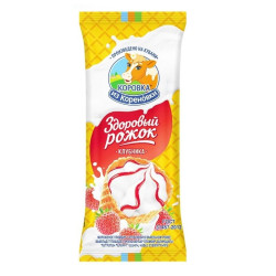 Zmrzlinový plombir s jahodami vo vaflovom kornúte 120g KiK