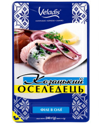 Kozácky sleď filet bez kože v oleji 240g Veladis