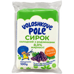 Sladký tvaroh s hrozienkami 8% 100g Voloshkove Pole