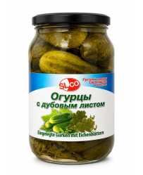 Uhorky s dubovým listom 860 g (čistá hmotnosť: 430 g) SLCO