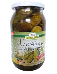 Chrumkavé uhorky bez octu 870 g Nasha Dacha (čistá hmotnosť: 420 g)