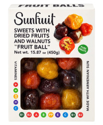 Cukríky „Football“ so sušeným ovocím a vlašskými orechmi 450g Sunfruit