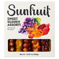 Sladký sudžuk zmes s vlašskými a lieskovými orechmi 450g Sunfruit