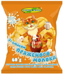 Kukuričné ​​chrumky s príchuťou pečeného mlieka 60 g Zolote Zerno