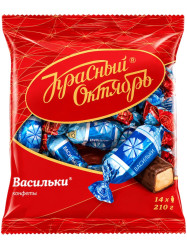 Cukríky v čokoládovej poleve Vasilky 210g Červený Október