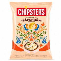 Zemiakové čipsy s príchuťou Pirohy s kapustou 100g Chipsters
