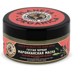 Hustá čierna marocká maska proti vypadávaniu vlasov 300 ml Planeta Organica