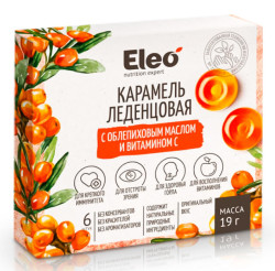 Karamelová cukrovinka s rakytníkovým olejom a vitamínom C 19g Eleo