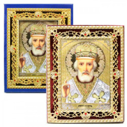 Ikona v zamate Nikolaj 11x15,5cm
