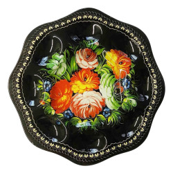 Sklenený tanier na 8 veľkonočných vajec Žostovo čierny priemer 21 cm