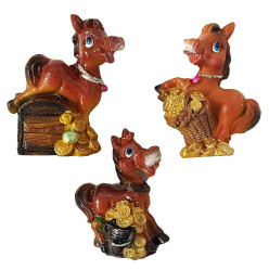 Suvenír „Koník so zlatými mincami“, 5,5×3,3×6,7 cm