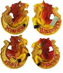 Magnet „Koník v podkove s prianím“, 5×6 cm