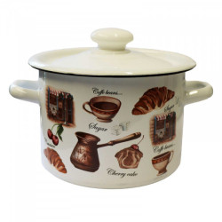 Smaltovaný kastrol Kavárna 3L