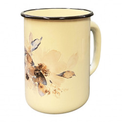 Smaltovaný hrnek bežová Jasmin 1,5L