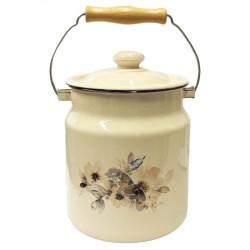 Smaltovaná bandaska (bidon) bežova 3,5L Jasmin