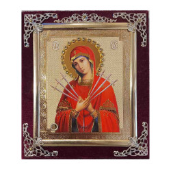 Ikona v zamate 10x12cm Semistrelnaja