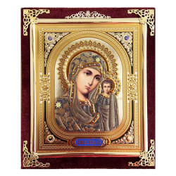 Ikona v zamate 15x18cm Kazanskaja