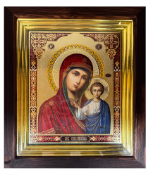 Ikona drevená veľká 17x20cm Kazanskaja