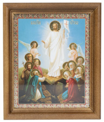 Ikona Voskresenie Christovo 11x13cm drevená so sklom