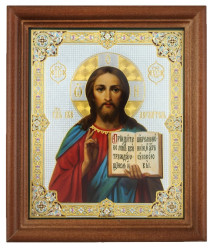 Ikona Spasiteľ 11x13cm drevená so sklom