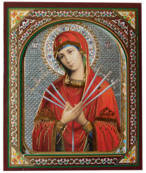 Ikona drevená Semistrelnaja 10x12cm v puzdre