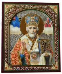 Ikona drevená Nikolaj 10x12cm v puzdre