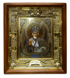 Drevená ikona hrozno 15x18 cm Nikolaj