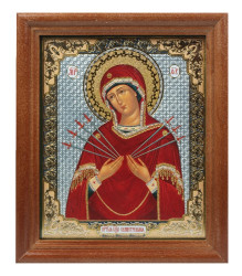 Ikona Semistrelnaja 11x13cm drevená so sklom