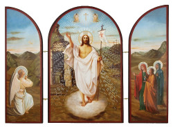Ikona Voskresenie Christovo XB 18x24cm drevená trojitá