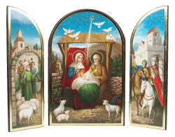 Ikona Roždestvo Christovo Nr5 18x24 drevená trojitá