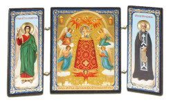 Ikona Pribavlenie uma 7x13cm drevená trojitá